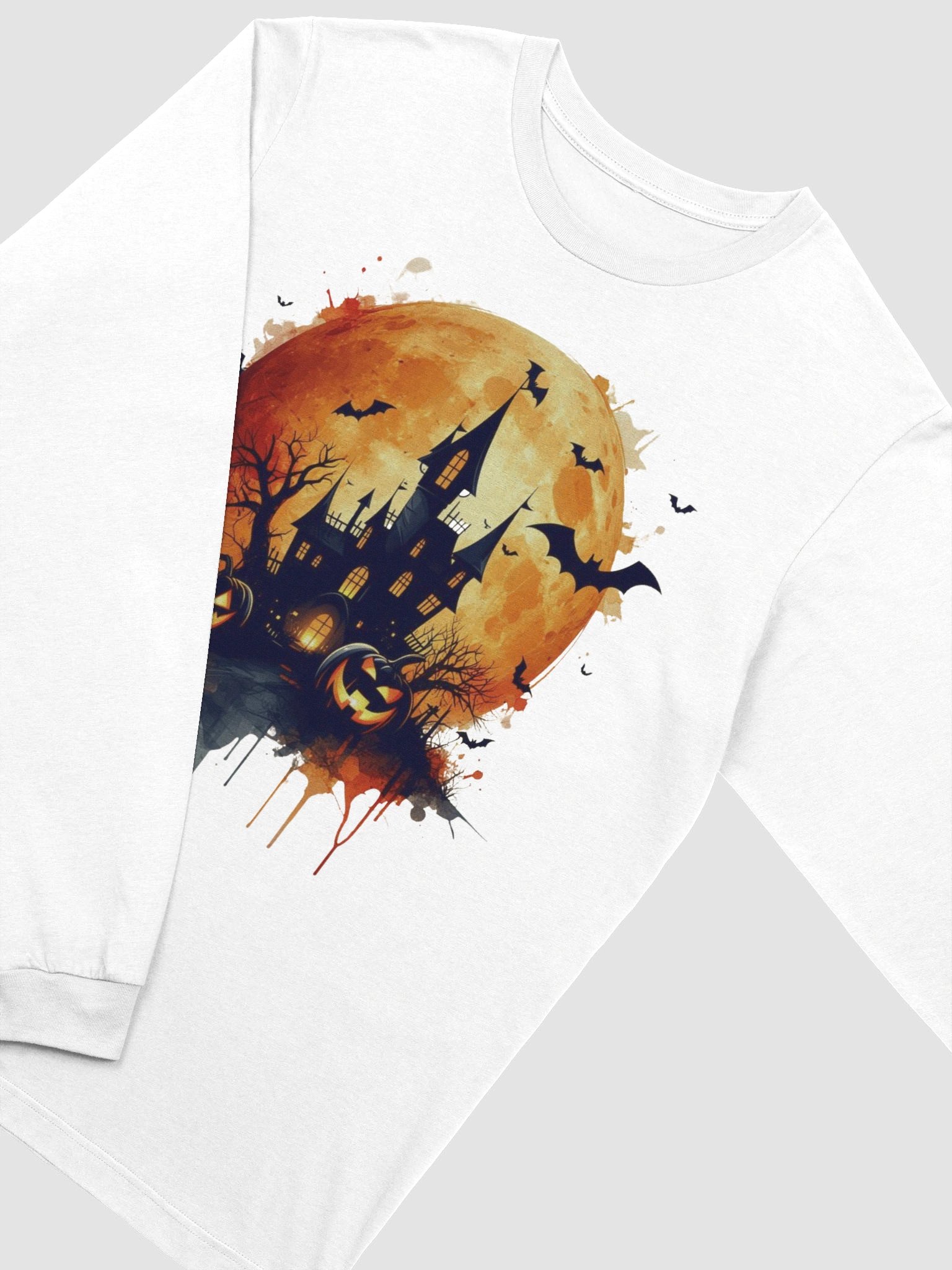 Spooky Haunted House Halloween Long Sleeve T-Shirt product image (2)