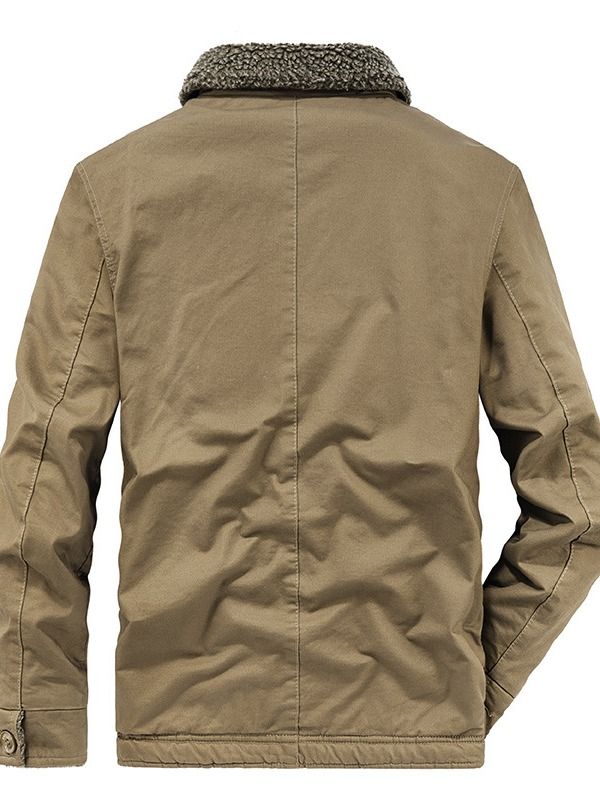 Men's Fleece Coat Lined Padded Warm Keeping Cotton Jacket product image (2)