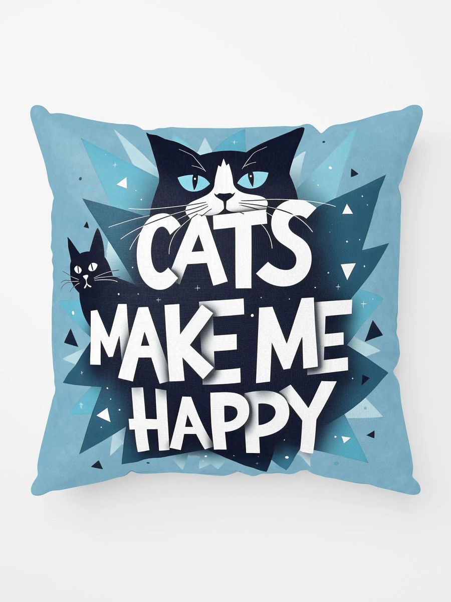 Geometric Cat Happiness Pillow product image (1)