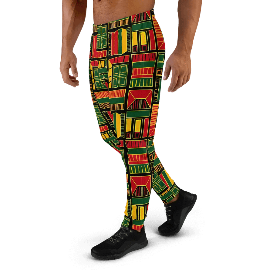 African Heritage: All-Over Print Recycled Men's Joggers. product image (1)