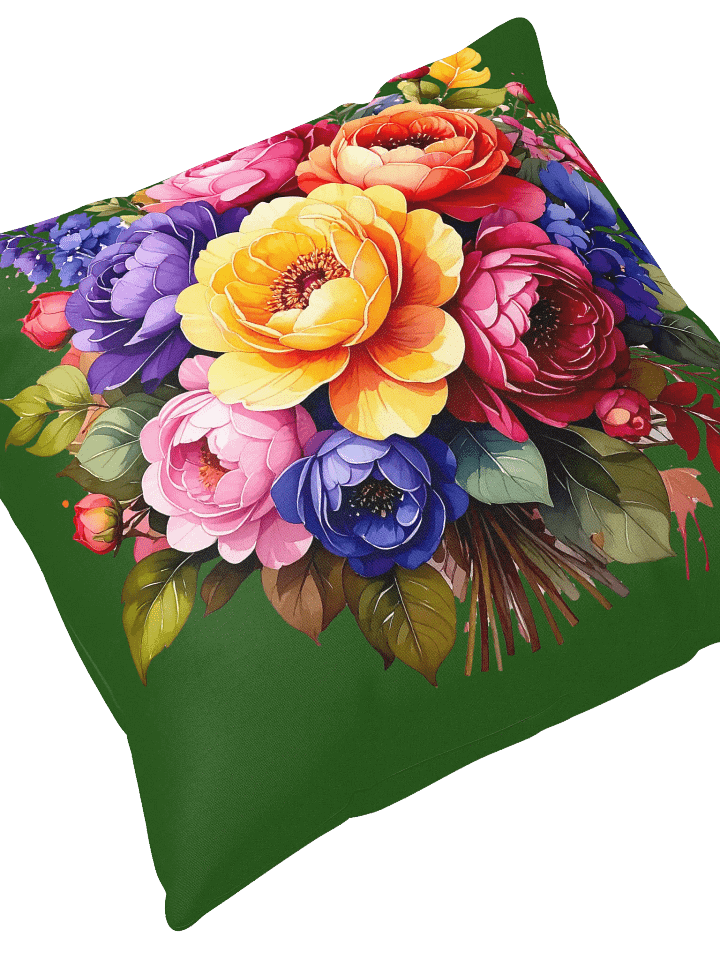 Columbia Road Market Floral All-Over Print Pillow (Green) product image (2)
