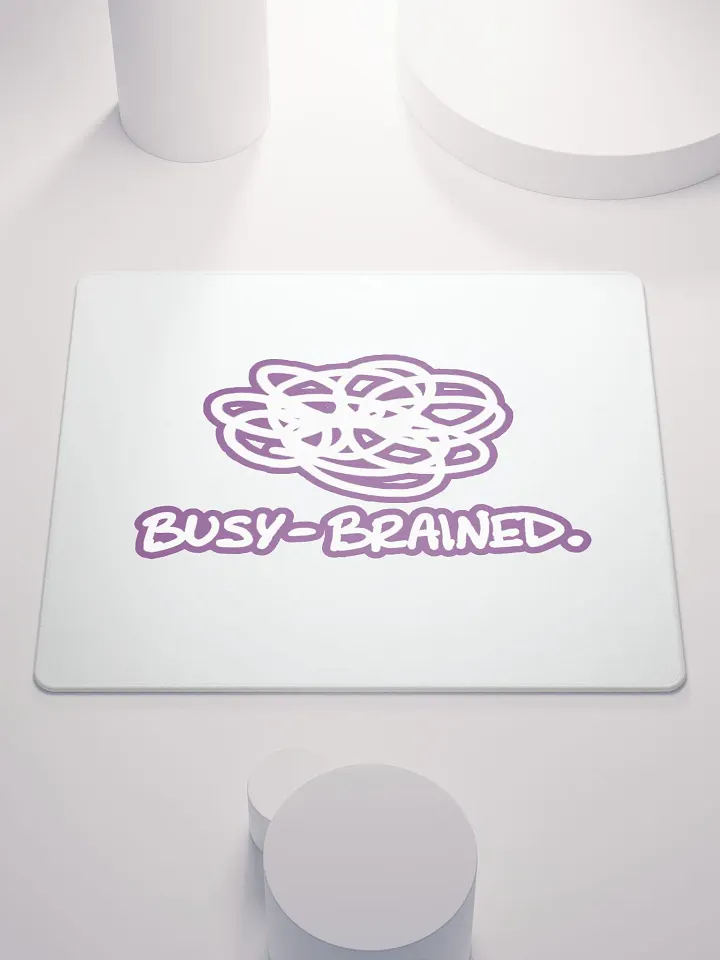 BUSY-BRAINED (lined design, #763D7D) mouse pad product image (1)