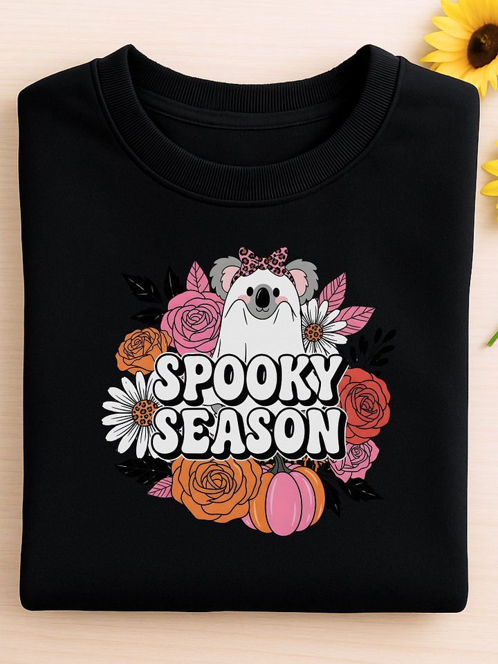 Spooky Season – Ghost Koala with Flowers Digital Print product image (1)
