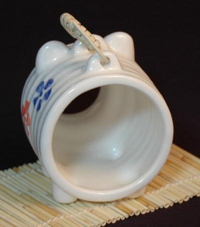 Japanese Incense Burner - Old Style Porcelain Pig Koro product image (2)