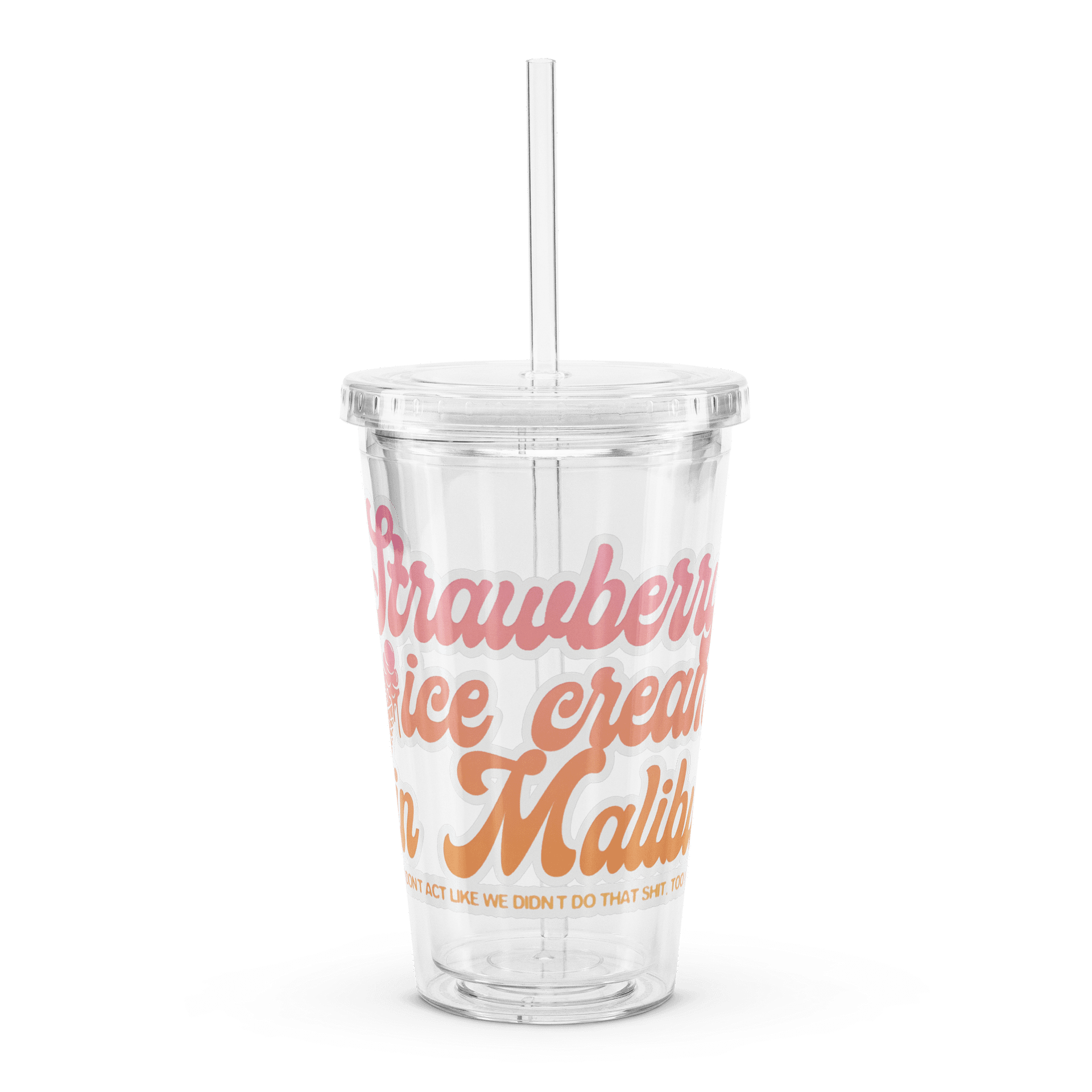 Strawberry Ice Cream - Clear Plastic Tumbler product image (1)