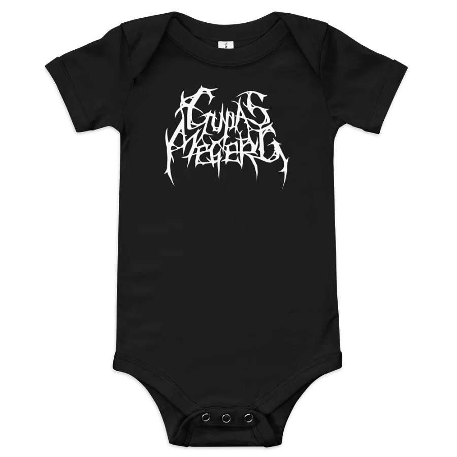 GupasMegerg Metal Logo Baby Onesie (Light Logo) product image (1)
