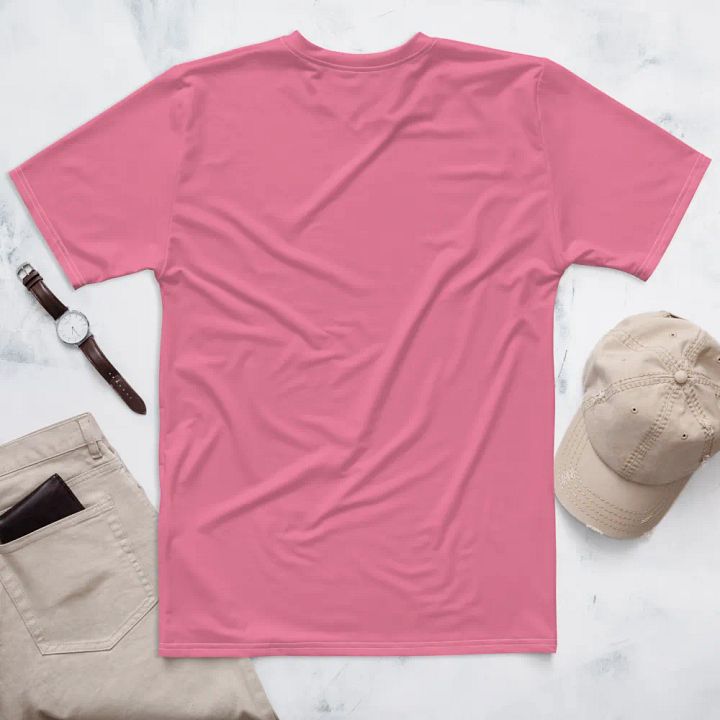Plain Rosy Pink Soft Summer Men's Crewneck Polyester Heavyweight Premium T-Shirt by Treasure Pie product image (2)