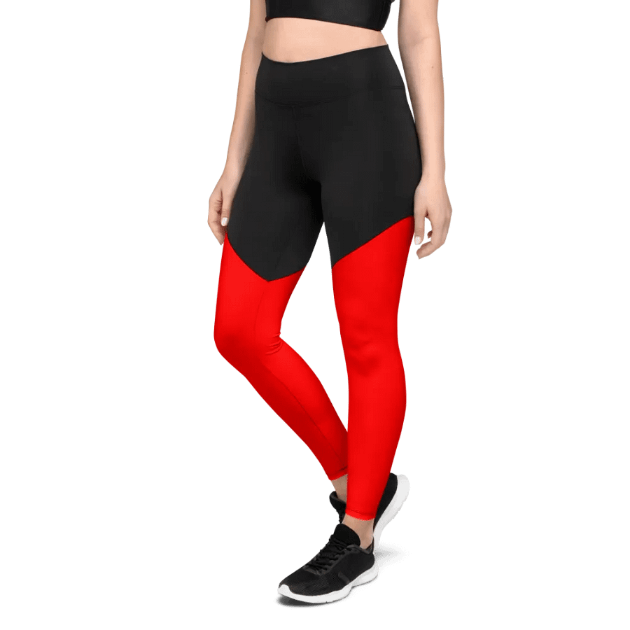 Plain Color Red Sports Leggings product image (3)