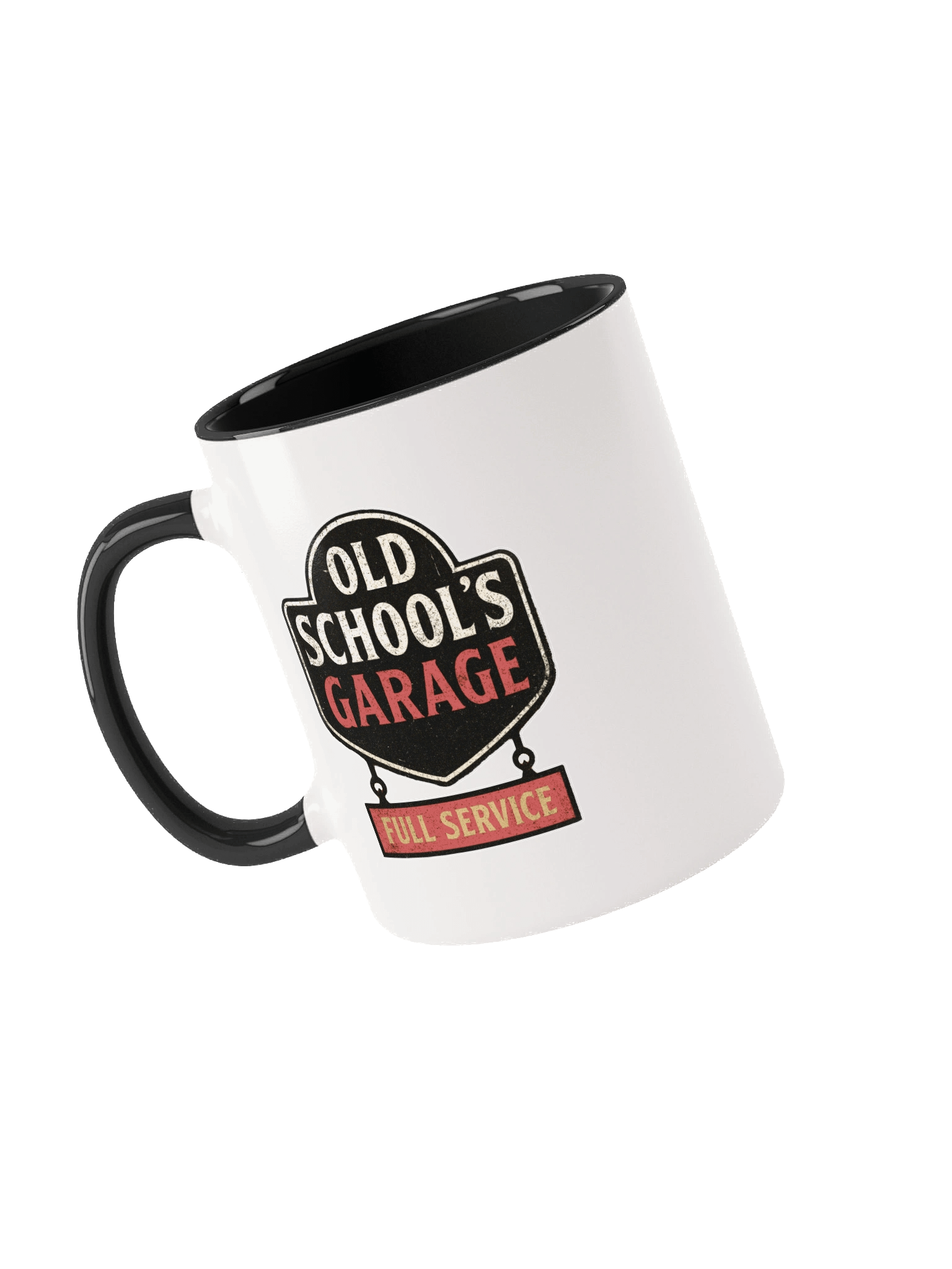 Old School’s Garage – Full Service Mug (Black & White) product image (3)