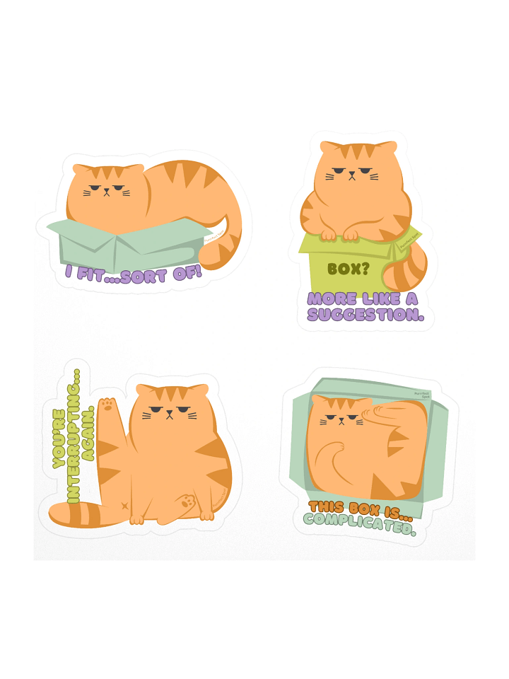 Comical Orange Cat Sticker Set product image (1)
