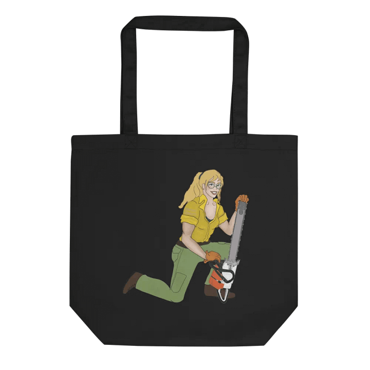 Blonde Chainsaw Pinup Tote Bag product image (1)