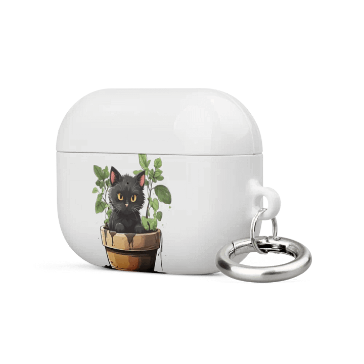 Whimsical Cat in Pot All-Over Print AirPods® Case product image (9)