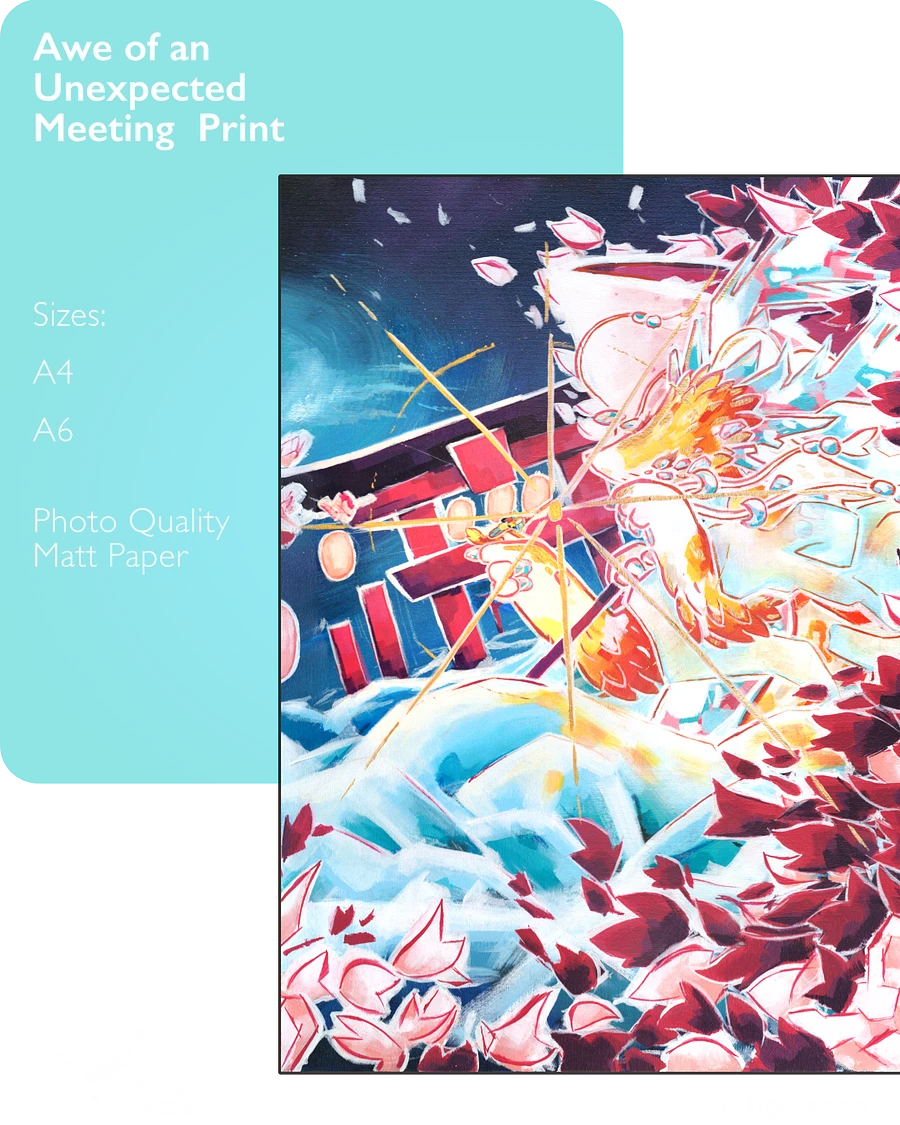 Awe of an Unexpected Meeting Within the Roiling Waves Print product image (1)