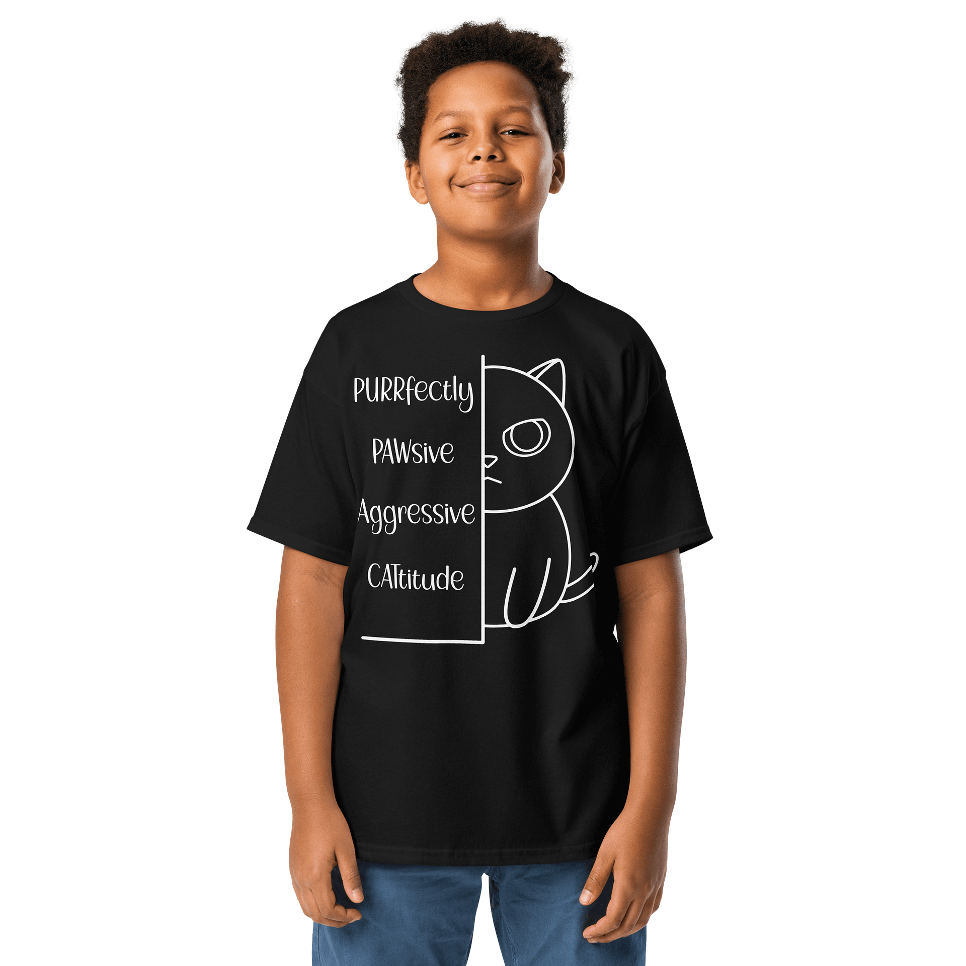 Passive Aggressive Cattitude - Unisex Youth Heavyweight T-shirt product image (1)