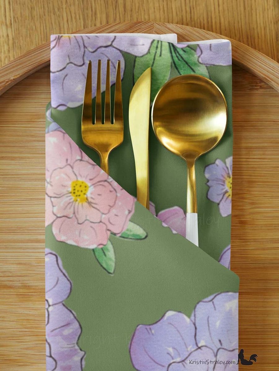 Gingham Blossoms Cloth Napkins Set of 4 product image (6)