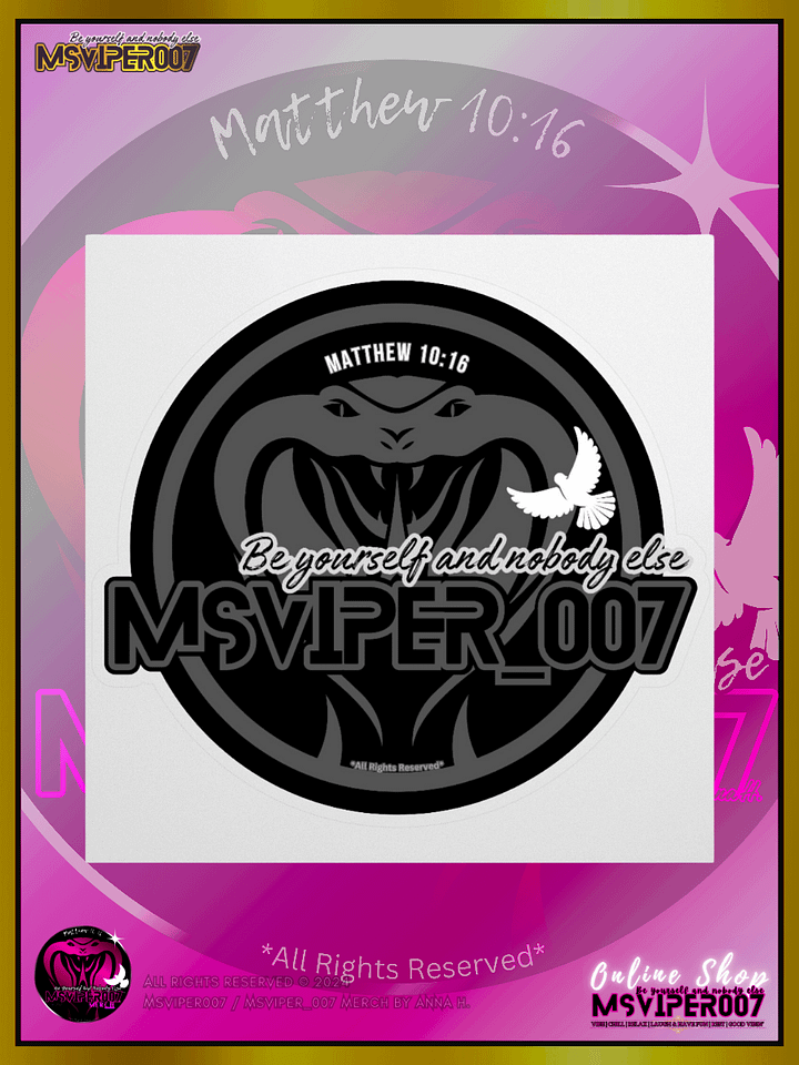Sticker - "MsViper_007™ Brand Classic" [gray/blk emblem] Support&Sport Kiss cut Stickers By Anna H. product image (1)