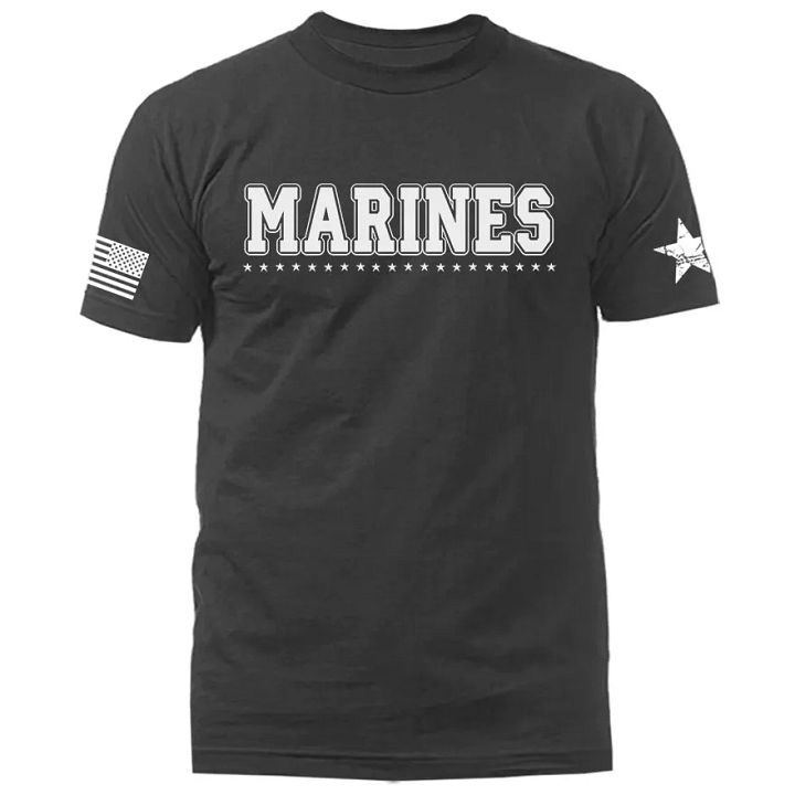 Marines Military Patriotic US Flag Veteran Graphic T-shirt product image (1)