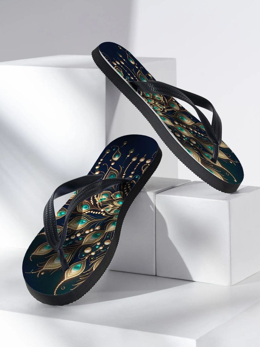 Peacock Elegance Custom Flip-Flops product image (2)