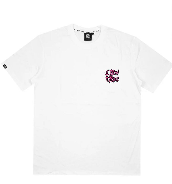Ten Toes Shirt White (Red Logo) product image (1)
