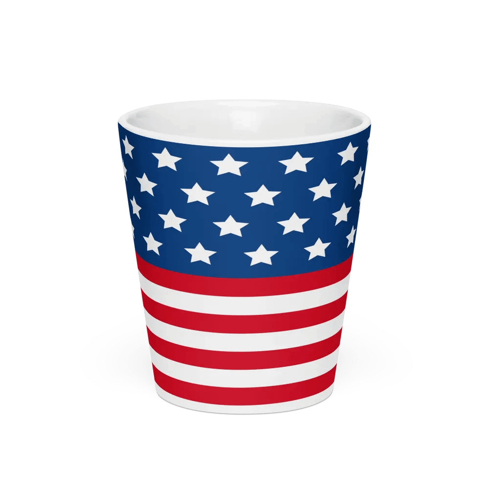 Exclusive Patriotic United States Flag Ceramic Latte Mug - 12oz product image (3)