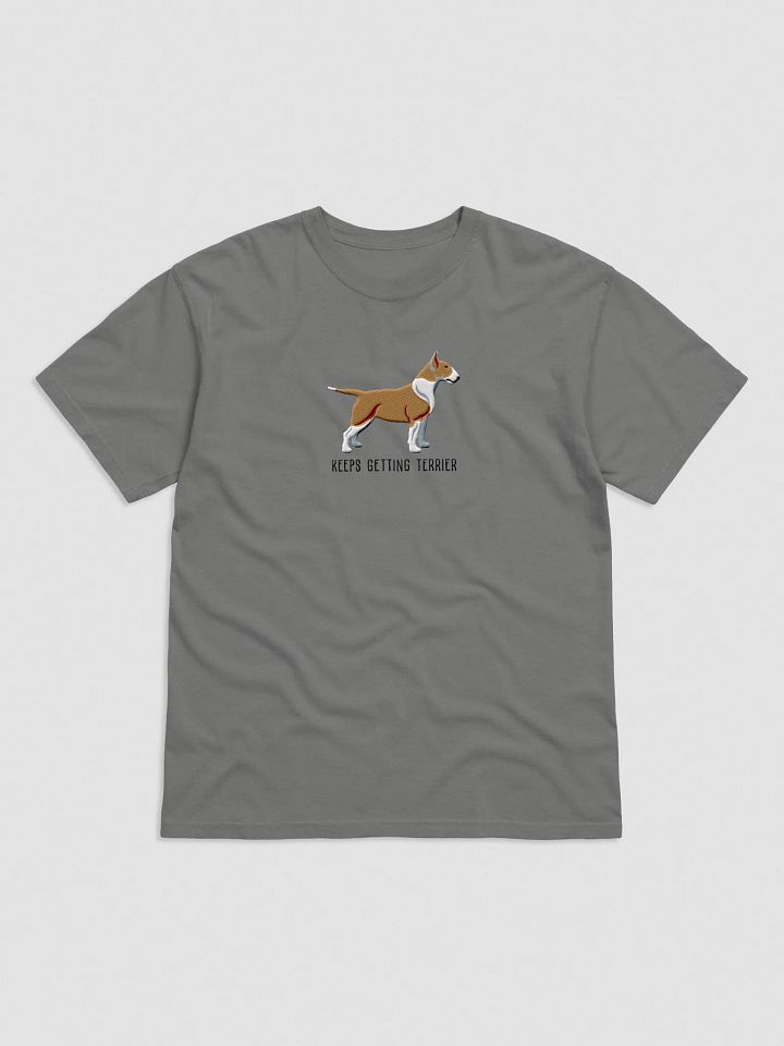 Keeps Getting Terrier T-Shirt(Embroidered) of an English Bull Terrier(Fawn) product image (3)