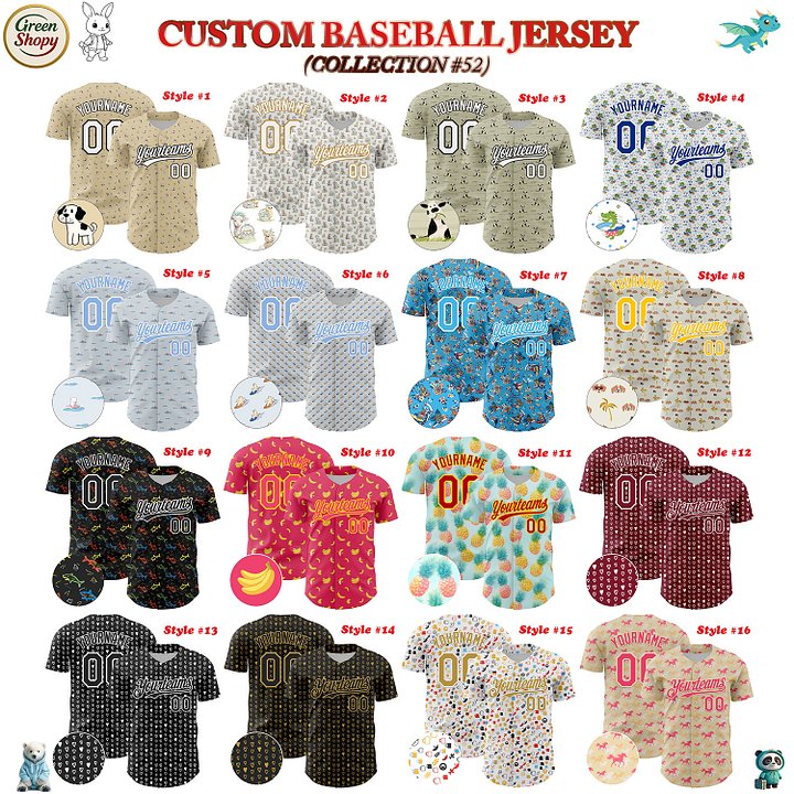 Authentic Baseball Jersey, Custom Baseball Jersey, Personalized Sport Jersey, Colorful, Number, 3D Cute, Gift For Kid product image (181)