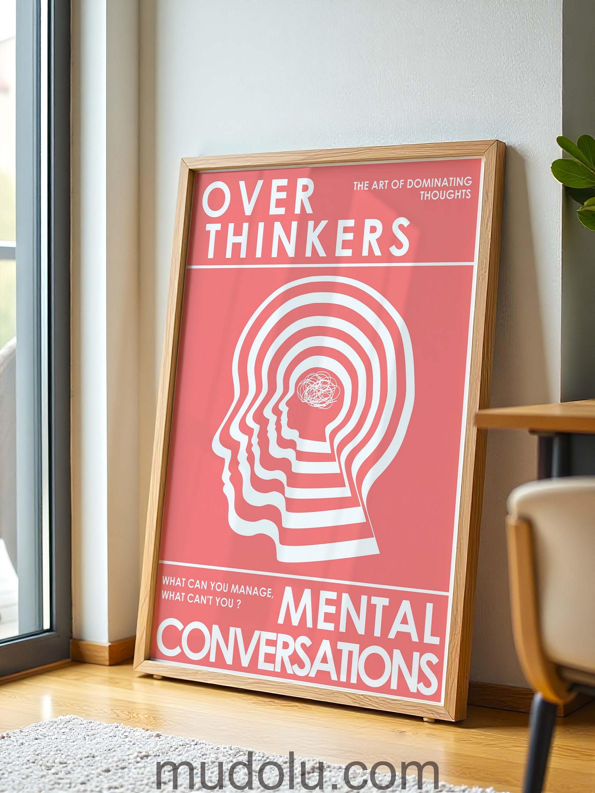 OverThinkers Wall art Poster Red White product image (6)