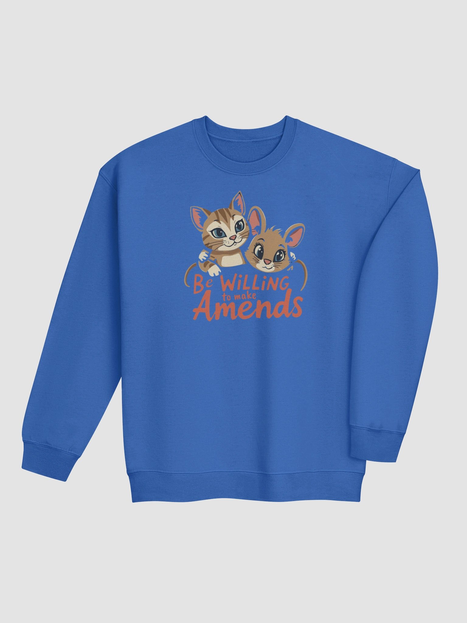 Be Willing to Make Amends AA Recovery & Sobriety Cat Lovers Sweatshirt product image (4)
