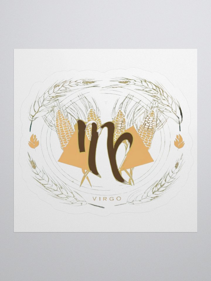 Virgo Zodiac Sticker - Maiden with Wheat & Floral - Durable Vinyl product image (2)