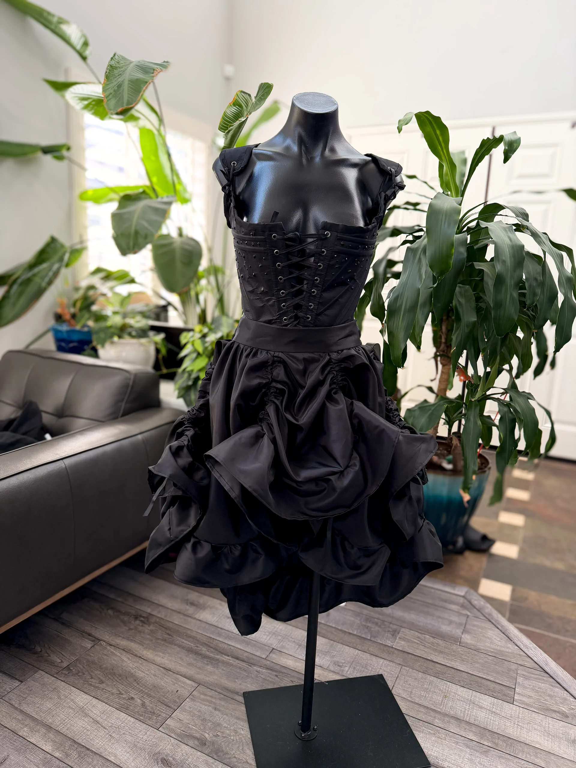 Black High-Low 18th-Century Inspired Skirt - MADE TO ORDER product image (4)