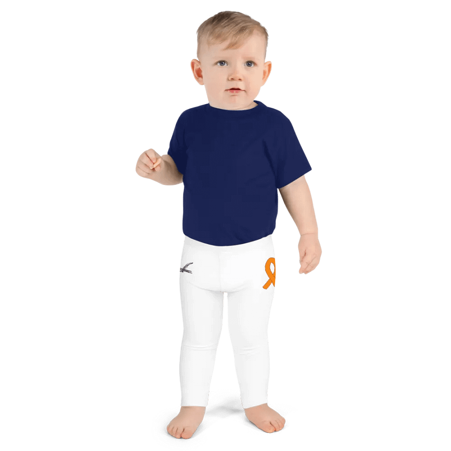White HApex Gear White Logo Cancer Awareness Orange Ribbon. Black Kids Leggings product image (5)