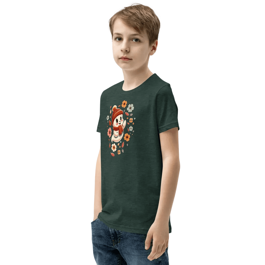 Ghost in a Hat Floral Kids T-Shirt product image (19)