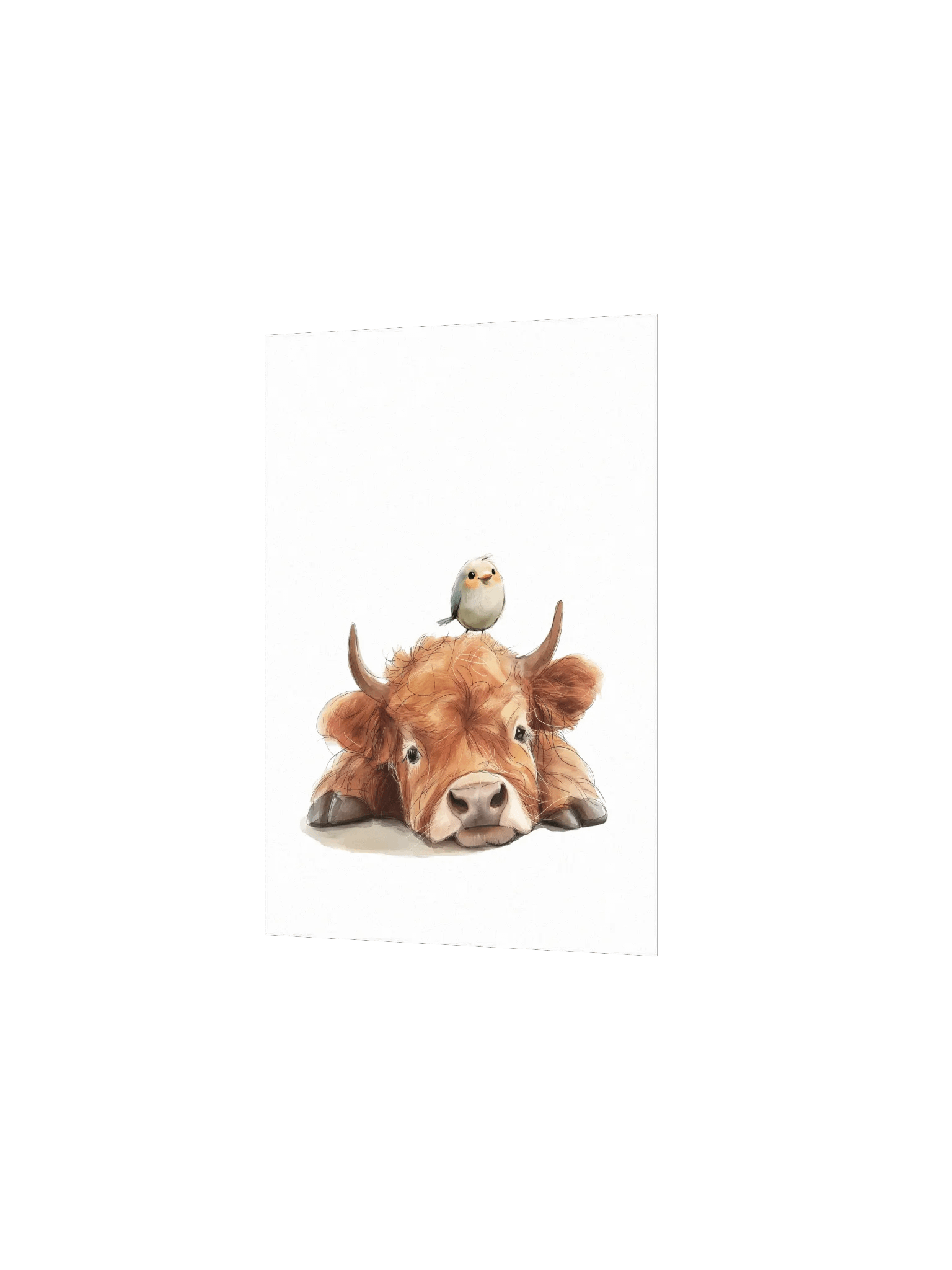Highland Cow and Little Bird Nursery Print product image (3)