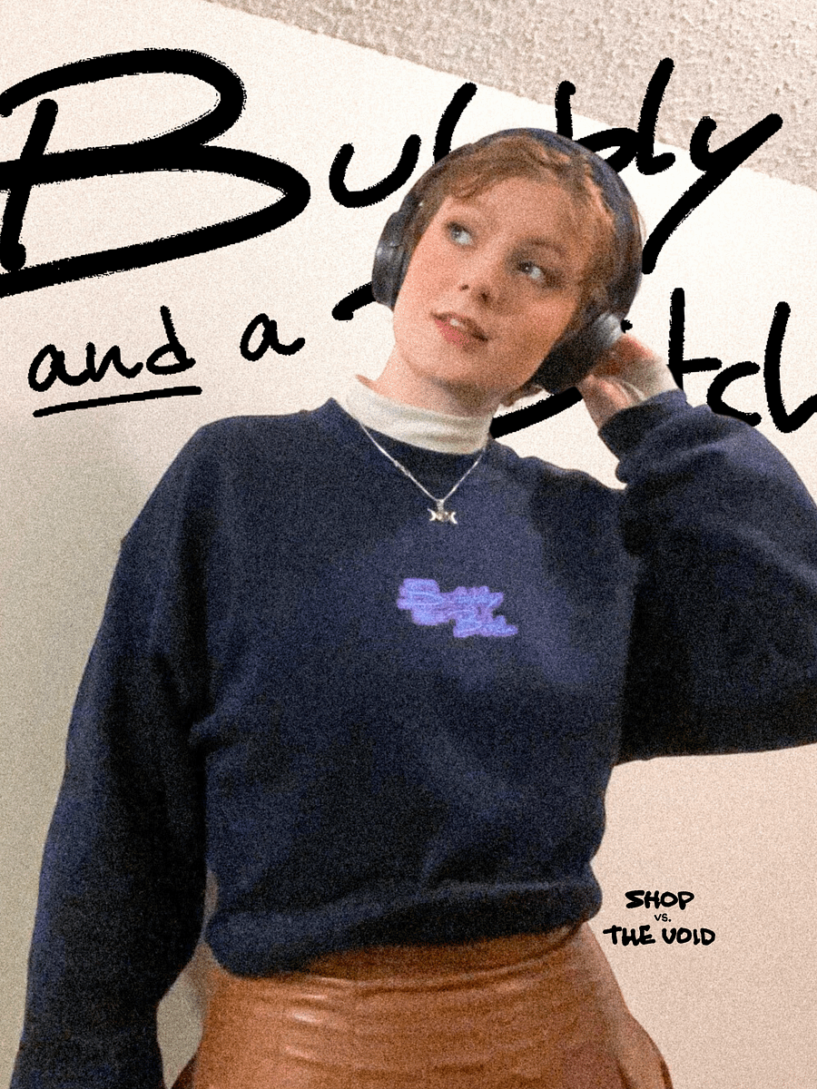 Bubbly and a B*tch embroidered crewneck (violet bubble design) product image (1)