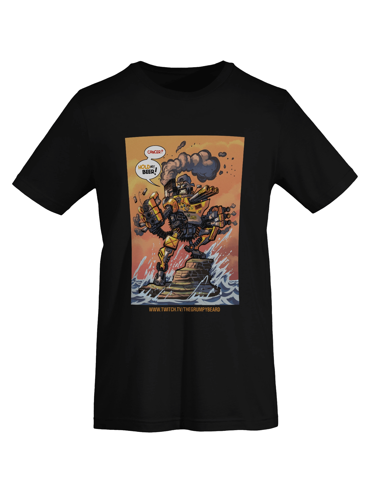 TGB- Battle Ship Mech "Cancer hold my BEER" T-Shirt - Unisex sizing product image (68)