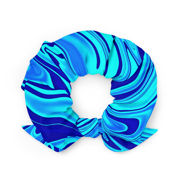 Scrunchie - Light and Dark Blue Digital Fluid Art product image (1)
