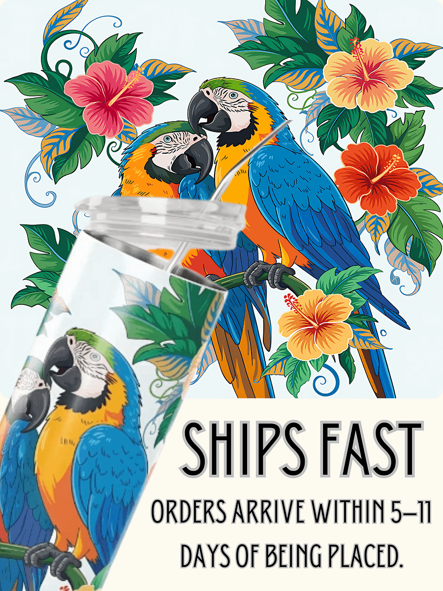 Tropical Macaw Paradise Stainless Steel Tumbler product image (1)