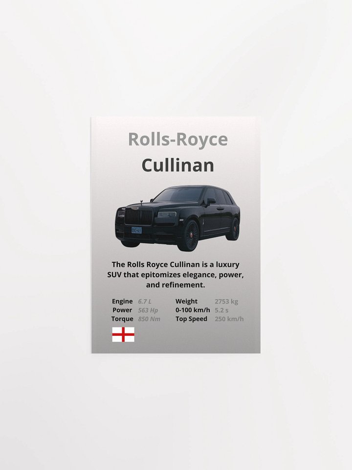 Rolls-Royce Cullinan Wall Poster Without A Frame product image (2)