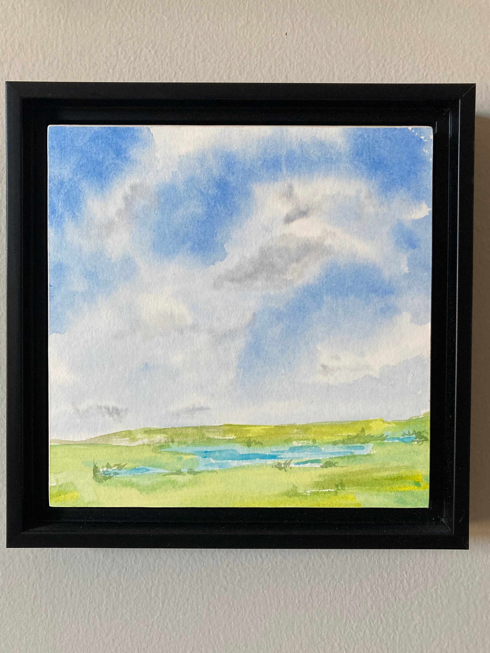 Original watercolor painting: Cow Pond in April product image (2)