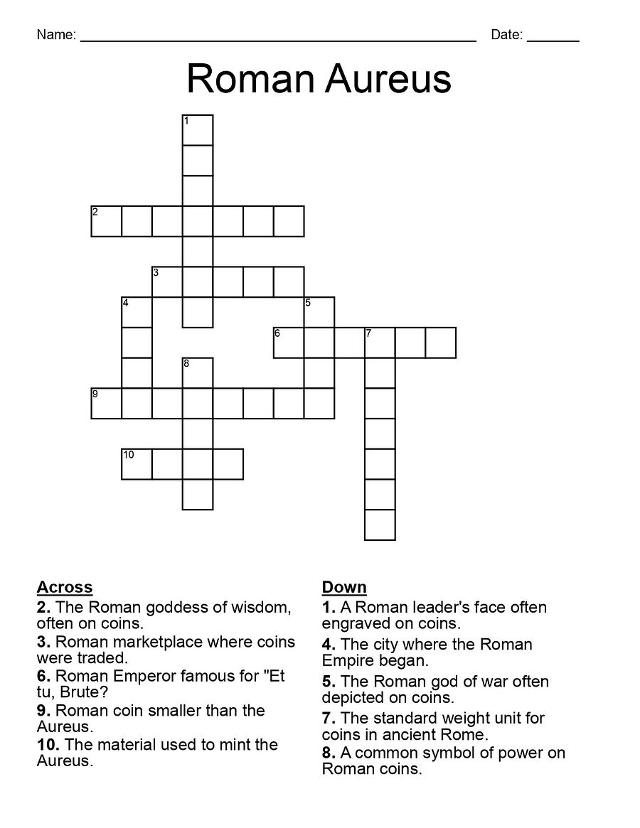 Old Gold Coin Crossword Puzzle - Roman Aureus product image (2)