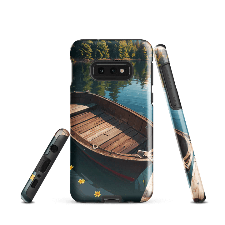 Serenity on the Lake Samsung Tough Case - Tranquil Boat on Water Design product image (2)