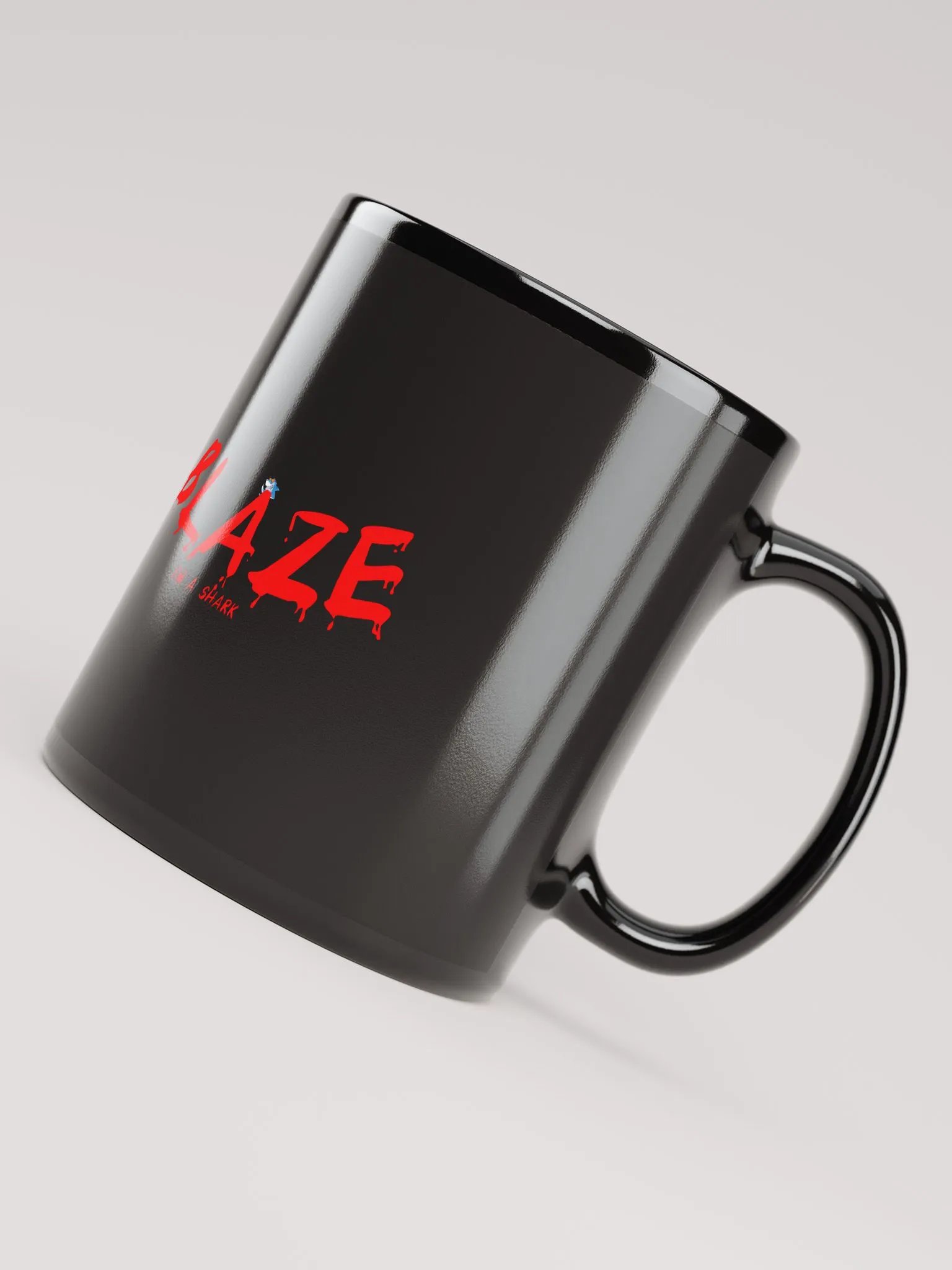 Blaze I am shark black mug product image (8)