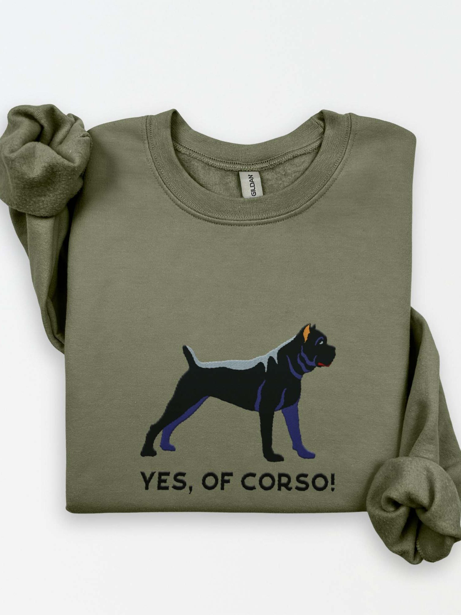 Yes, Of Corso! Sweatshirt (Embroidered) of a Cane Corso(Black) product image (1)