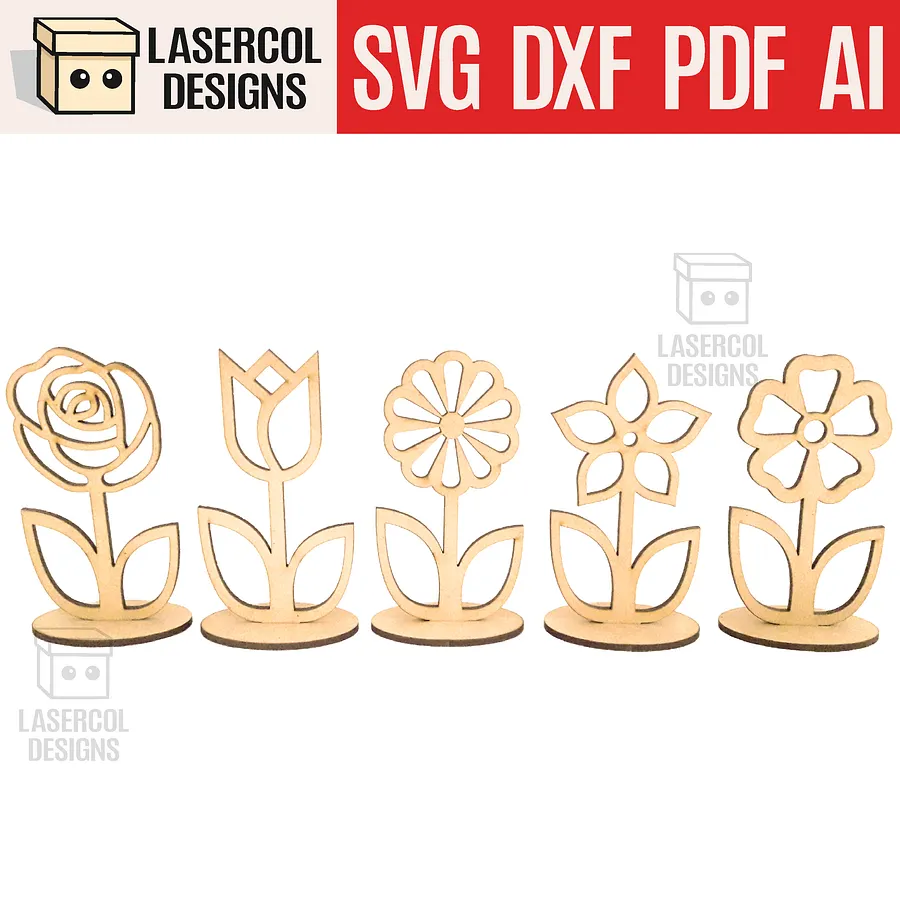 Flowers Bundle (Set 1-2-3-4) - Laser Cut Files product image (3)