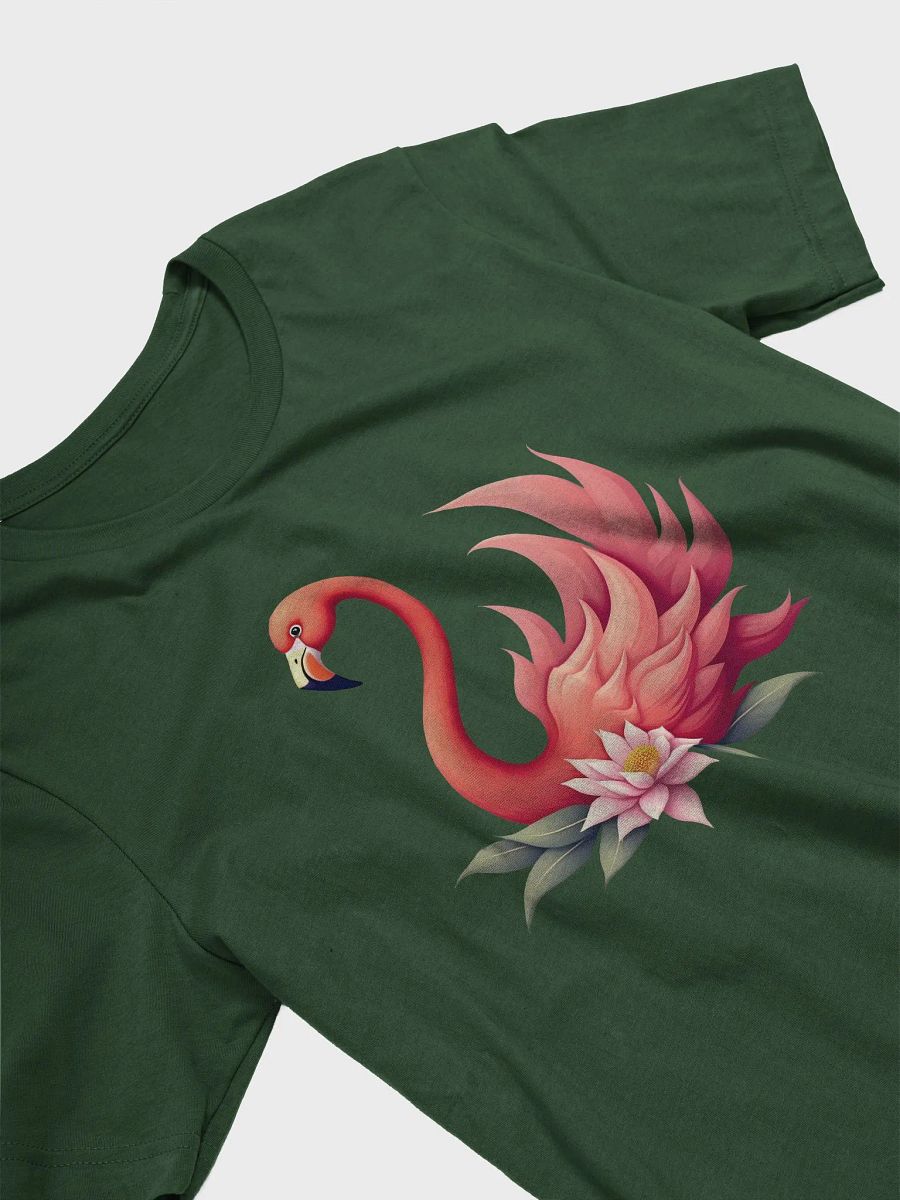 Flamingo T-Shirt, Elegant Pink Bird Tee, Nature-Inspired Art, Tropical Fashion, Unique Gift for Bird Lovers, Floral Flamingo Design T-shirt product image (3)