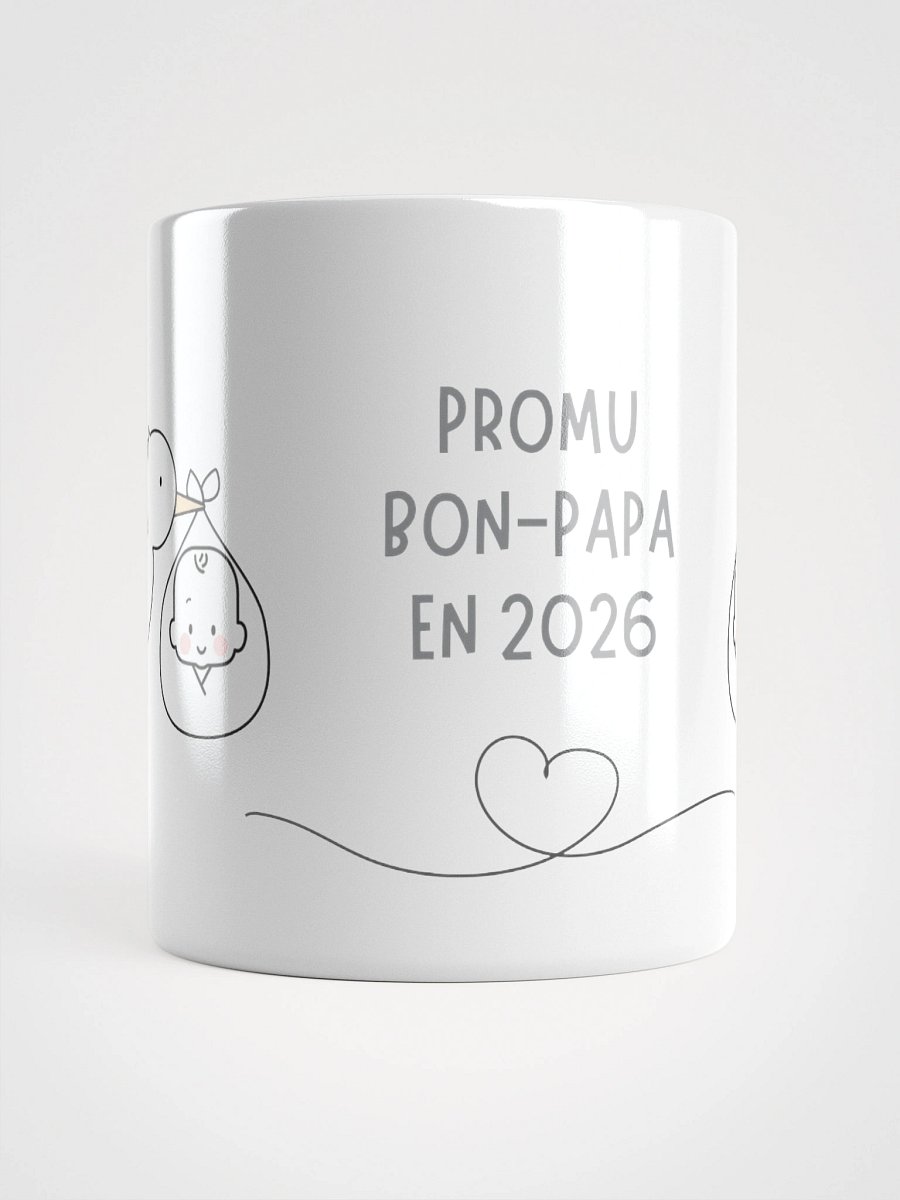 Mug Blanc - Promu Bon-Papa en 2026 - Cigogne Annonce Naissance - Cadeau Original product image (1)