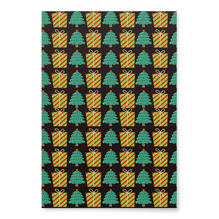Christmas Trees and Presents Pattern Wrapping Paper product image (1)