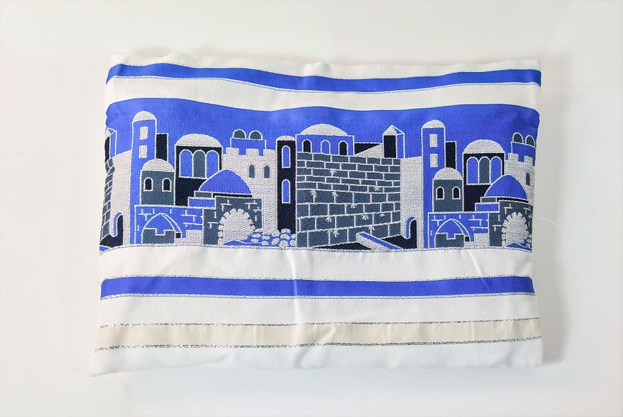 Jerusalem -ROYAL BLUE Small Tallit (Prayer Shawl) product image (3)