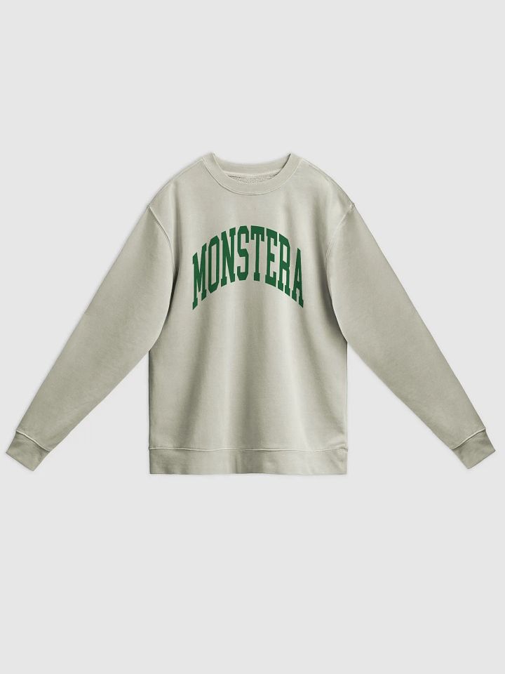 MONSTERA varsity unisex midweight pigment dyed crewneck product image (1)