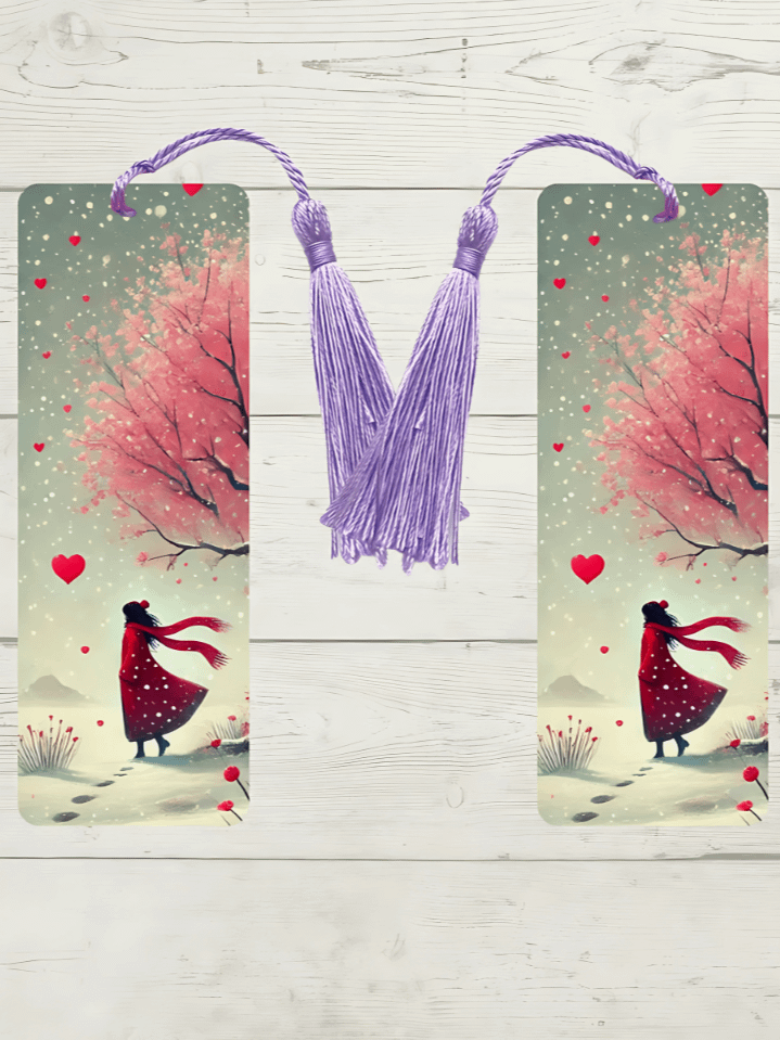 Love Snow Girl Valentine Bookmark Sublimation Design – high-quality 300 DPI PNG digital download product image (1)